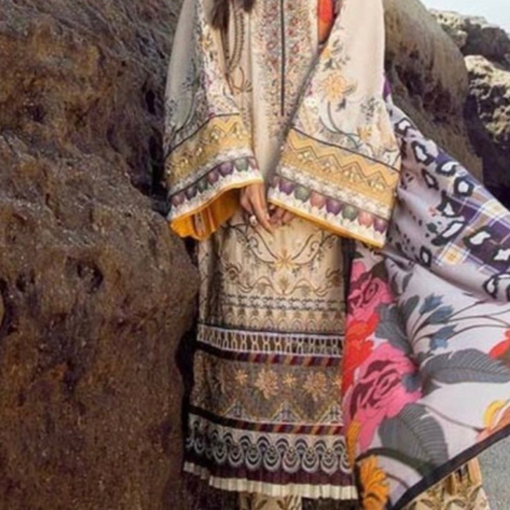 Pakistani brand new baroque Full embroidered winter dress large size